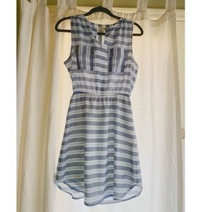 Blue Striped Monteau Dress